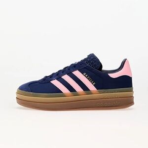 navy and pink adidas gazelles